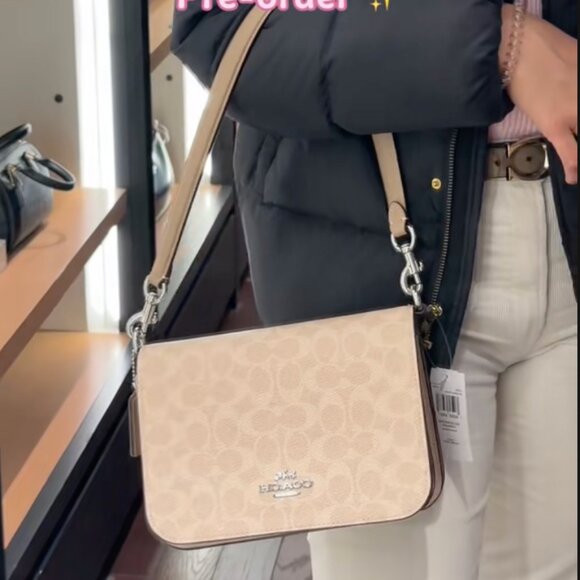 NWT COACH Quinn Bag In Signature Canvas - CZ770 Silver/Sand/Taupe $398 - Picture 1 of 16